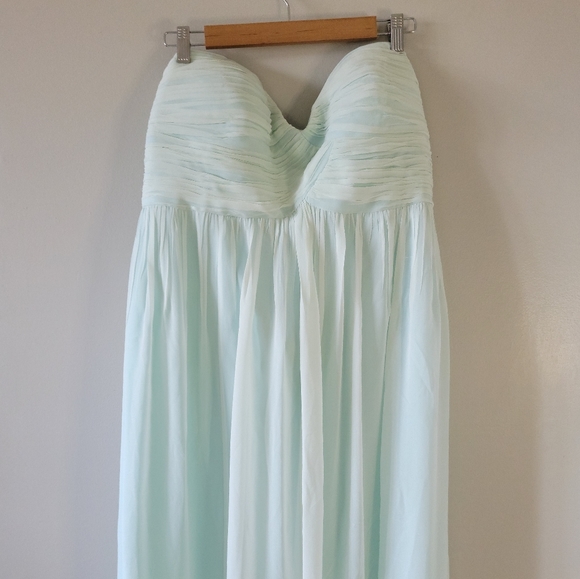 Donna Morgan Strapless Light Blue Formal Dress - Picture 2 of 5